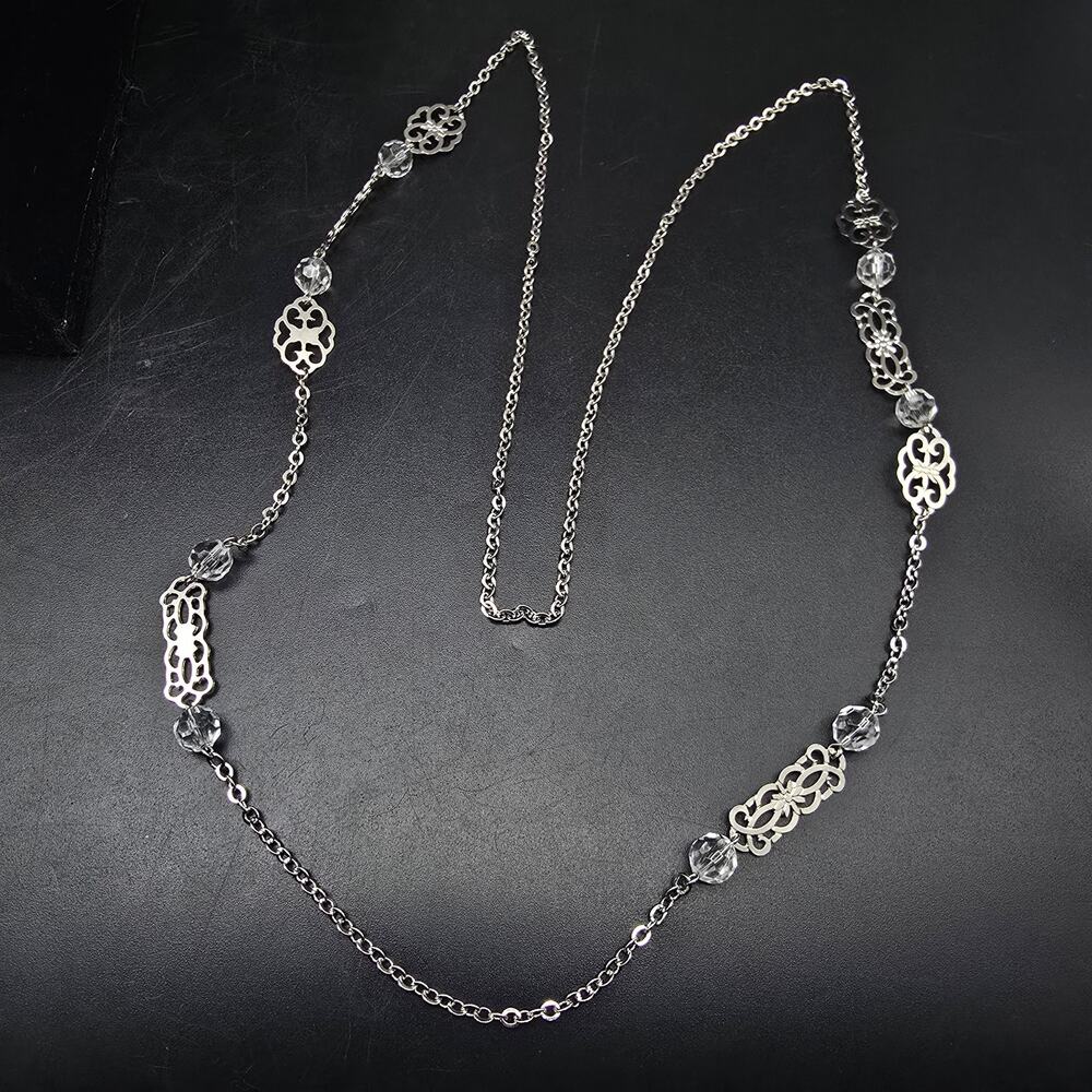 Avon 1988 Nostalgic Reflections Necklace Silver Tone Filigree Vintage Jewelry